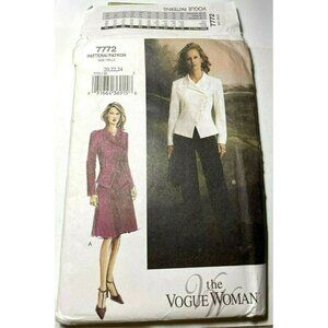 Sewing Pattern Vogue Woman  7772 Misses Jacket Skirt Pants Plus Sizes 20-24 U/C
